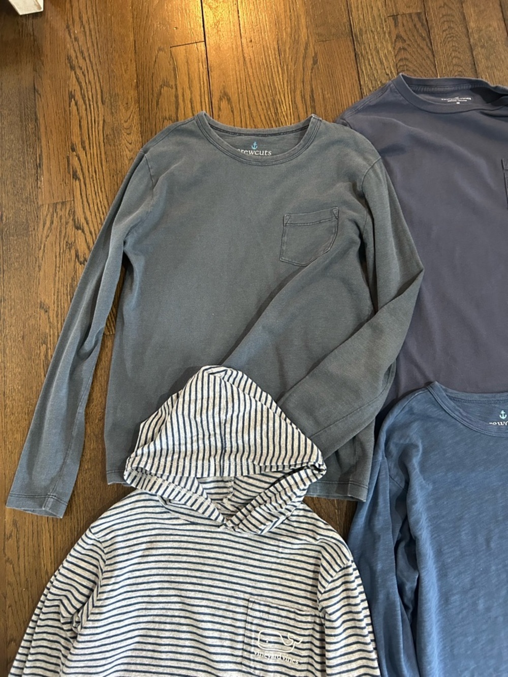 Vineyard Vines Kids Long-Sleeve Tops in Navy, Blue, Gray & Stripe - Picture 7 of 9